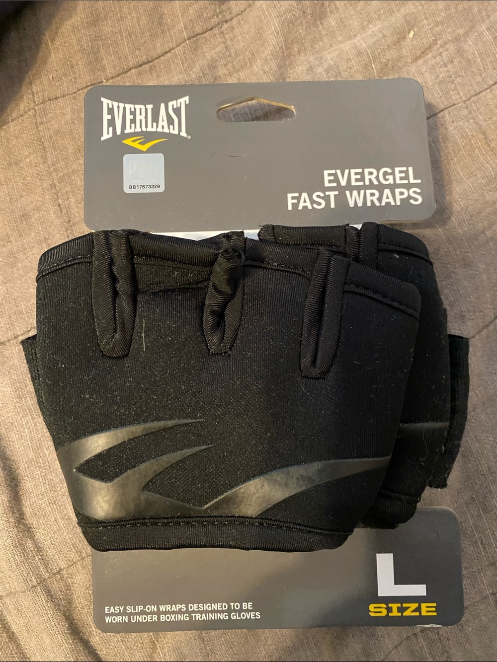 Everlast Black Evergel Fast Wraps - Slip-On Training Wraps